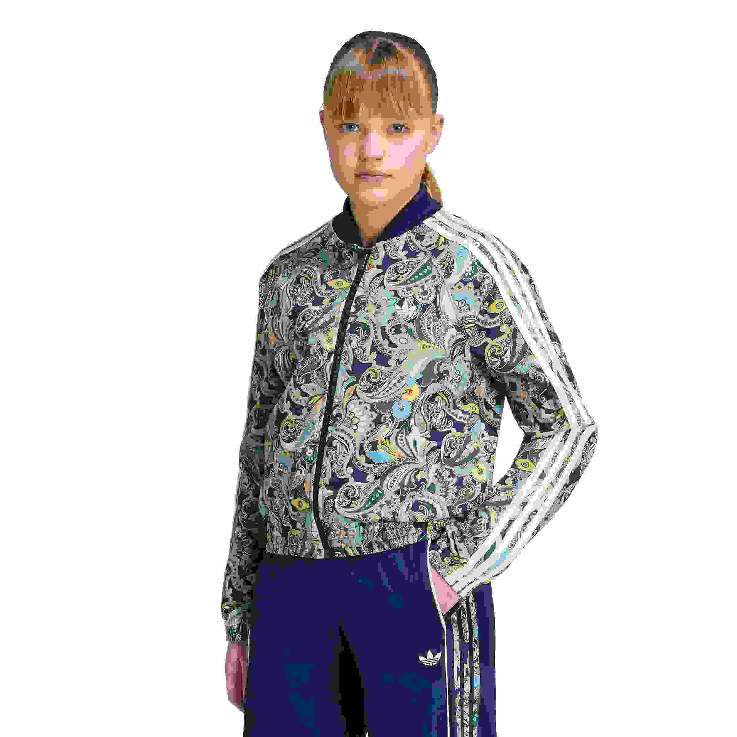 adidas Originals Loose Cropped Paisley Big Girls' Multi-Color Track Top